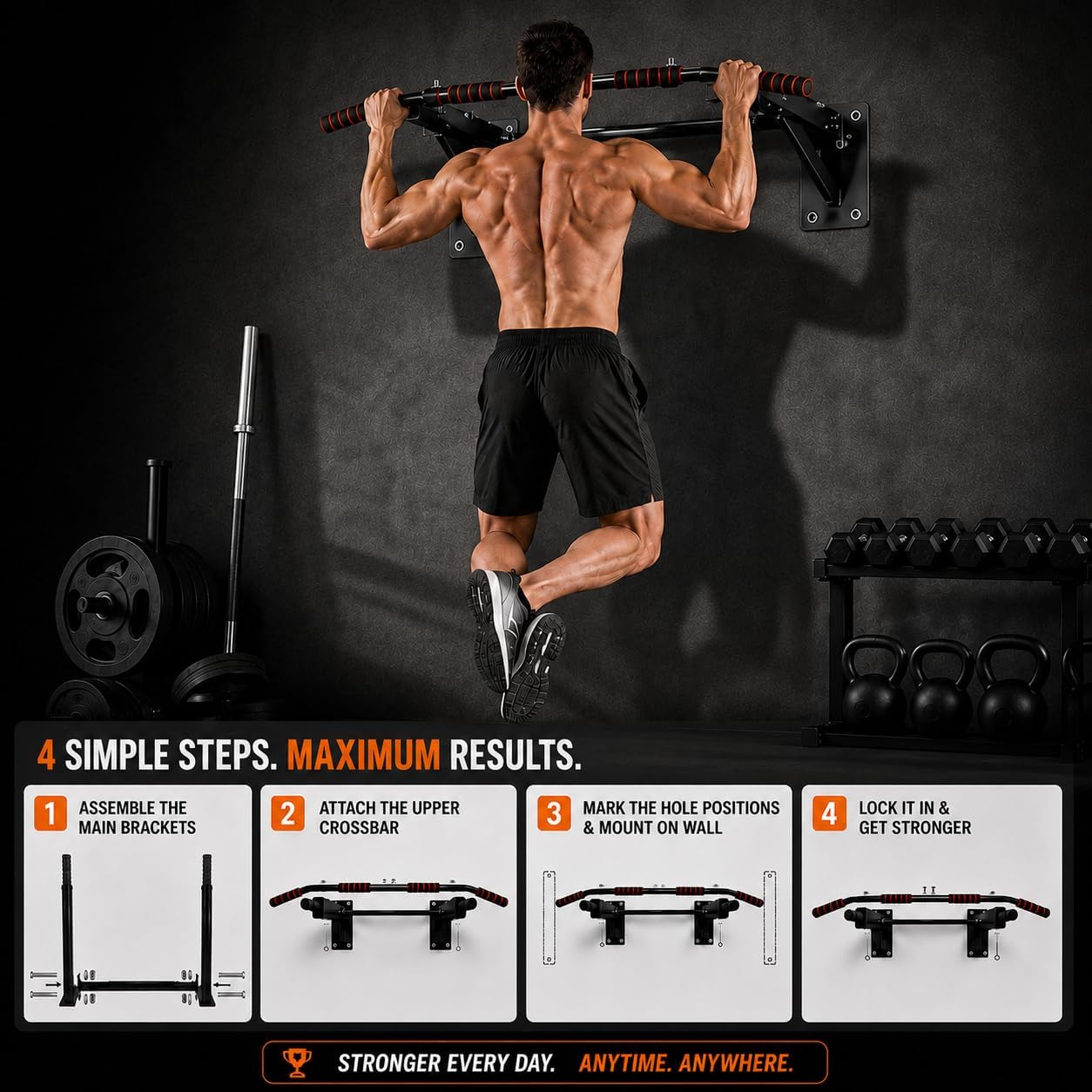 Pull-Up Bar for Home Gym, Wall - đánh giá và giá Pull Up Bar
