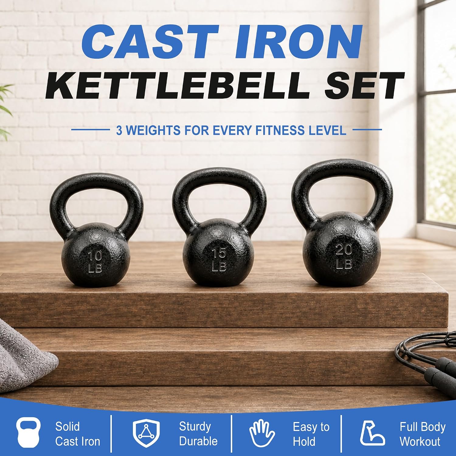 Cast Iron Kettlebells 5-50 LB  - đánh giá và giá Kettlebell
